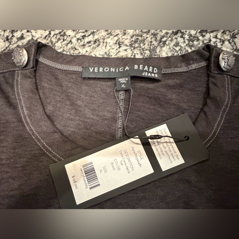 Veronica Beard Charcoal Short Sleeve Top - Picture 6 of 12